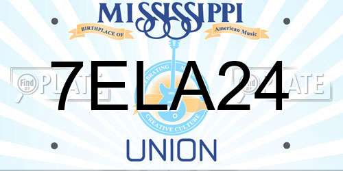 7ELA24 Mississippi License Plate
