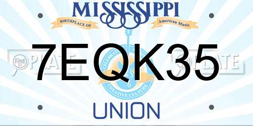 7EQK35 Mississippi License Plate