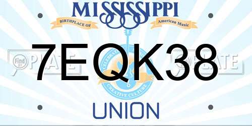 7EQK38 Mississippi License Plate