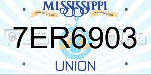 7ER6903 Mississippi License Plate