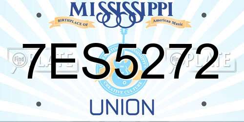 7ES5272 Mississippi License Plate