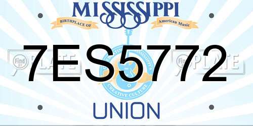 7ES5772 Mississippi License Plate