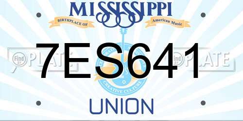 7ES641 Mississippi License Plate