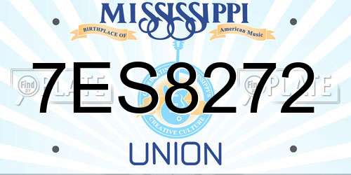 7ES8272 Mississippi License Plate