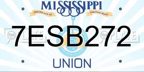 7ESB272 Mississippi License Plate