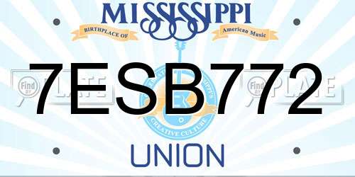 7ESB772 Mississippi License Plate