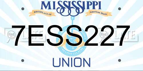 7ESS227 Mississippi License Plate