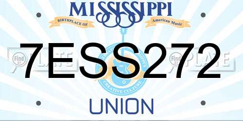 7ESS272 Mississippi License Plate