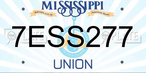 7ESS277 Mississippi License Plate