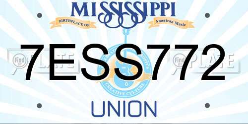 7ESS772 Mississippi License Plate
