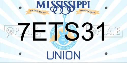 7ETS31 Mississippi License Plate