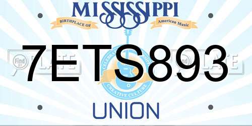 7ETS893 Mississippi License Plate