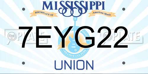 7EYG22 Mississippi License Plate