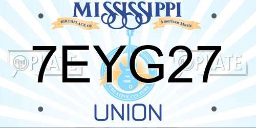 7EYG27 Mississippi License Plate