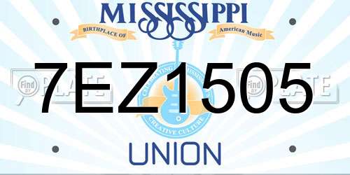7EZ1505 Mississippi License Plate
