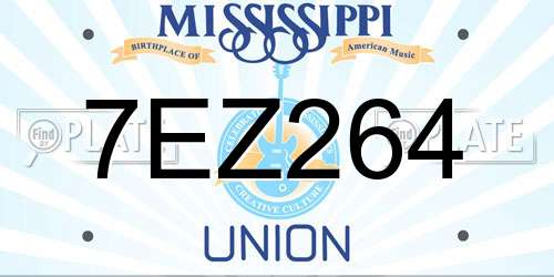 7EZ264 Mississippi License Plate