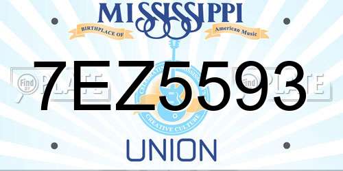 7EZ5593 Mississippi License Plate