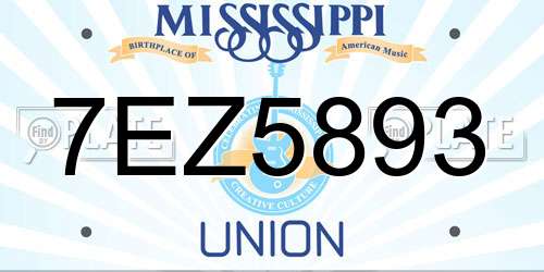 7EZ5893 Mississippi License Plate