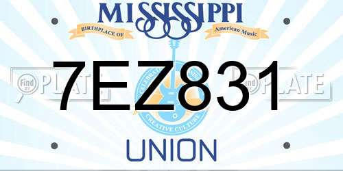 7EZ831 Mississippi License Plate