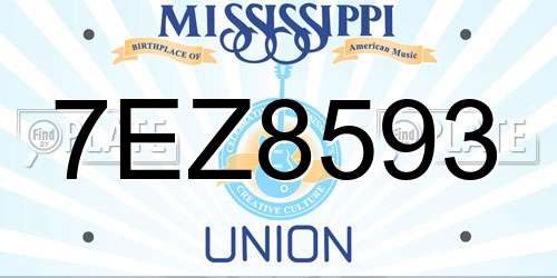 7EZ8593 Mississippi License Plate