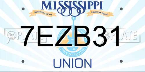 7EZB31 Mississippi License Plate