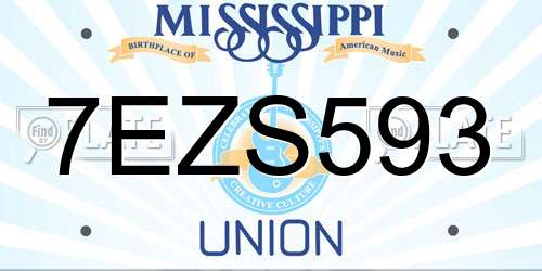 7EZS593 Mississippi License Plate