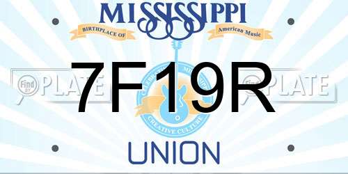 7F19R Mississippi License Plate