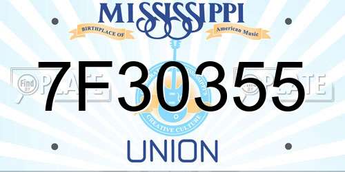 7F30355 Mississippi License Plate