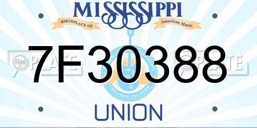 7F30388 Mississippi License Plate