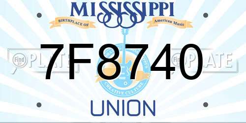 7F8740 Mississippi License Plate