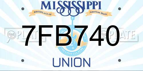 7FB740 Mississippi License Plate