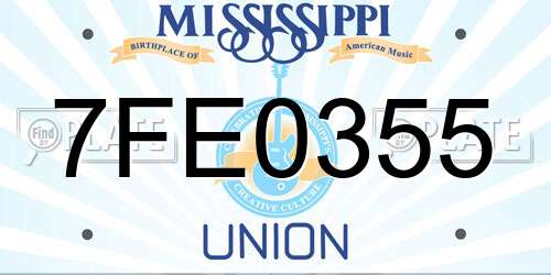 7FE0355 Mississippi License Plate