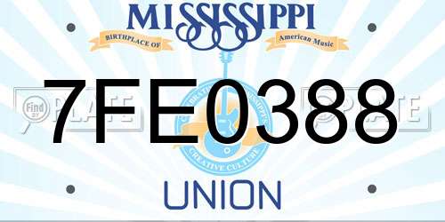 7FE0388 Mississippi License Plate