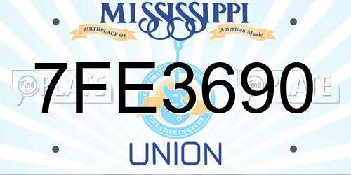 7FE3690 Mississippi License Plate