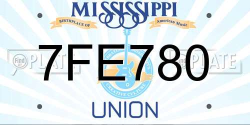7FE780 Mississippi License Plate