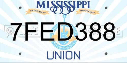 7FED388 Mississippi License Plate