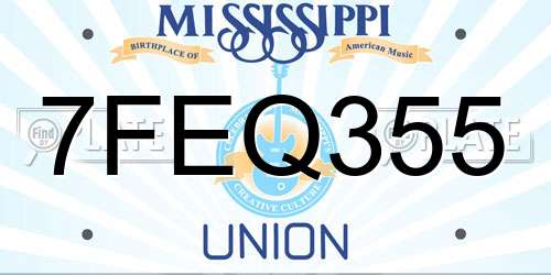 7FEQ355 Mississippi License Plate