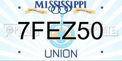7FEZ50 Mississippi License Plate