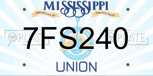 7FS240 Mississippi License Plate