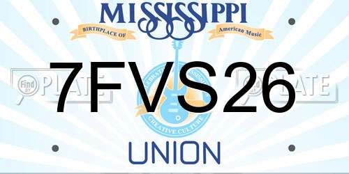 7FVS26 Mississippi License Plate