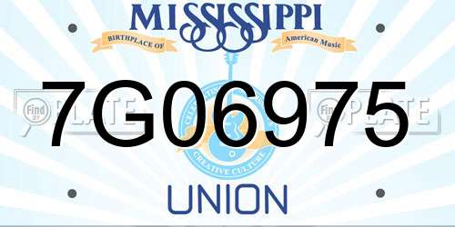 7G06975 Mississippi License Plate