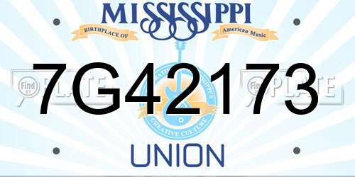 7G42173 Mississippi License Plate