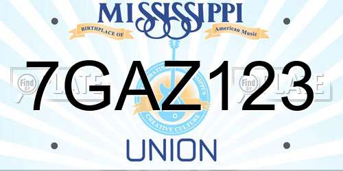 7GAZ123 Mississippi License Plate