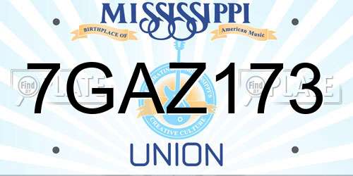 7GAZ173 Mississippi License Plate