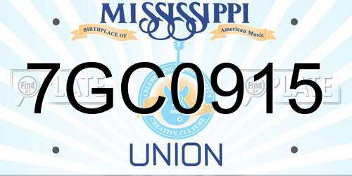 7GC0915 Mississippi License Plate