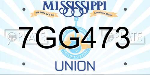7GG473 Mississippi License Plate