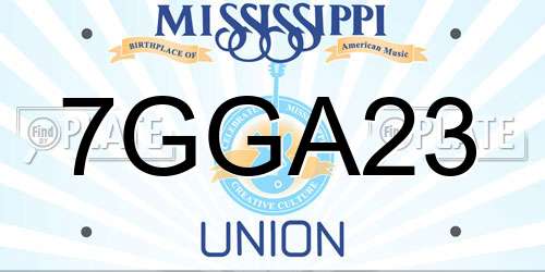 7GGA23 Mississippi License Plate