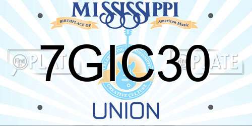 7GIC30 Mississippi License Plate
