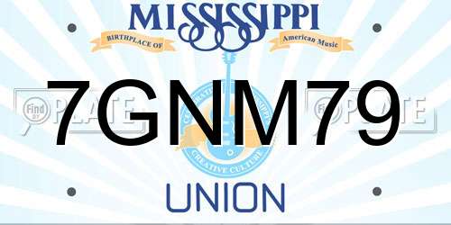 7GNM79 Mississippi License Plate