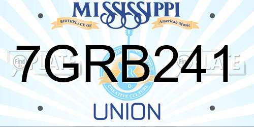 7GRB241 Mississippi License Plate